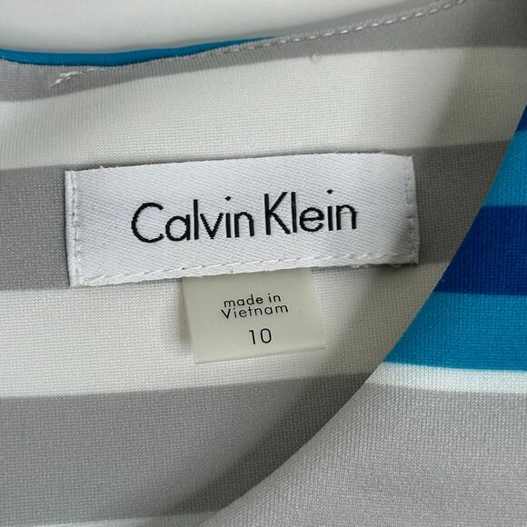 Calvin Klein Blue Striped Midi Dress - Picture 8 of 11